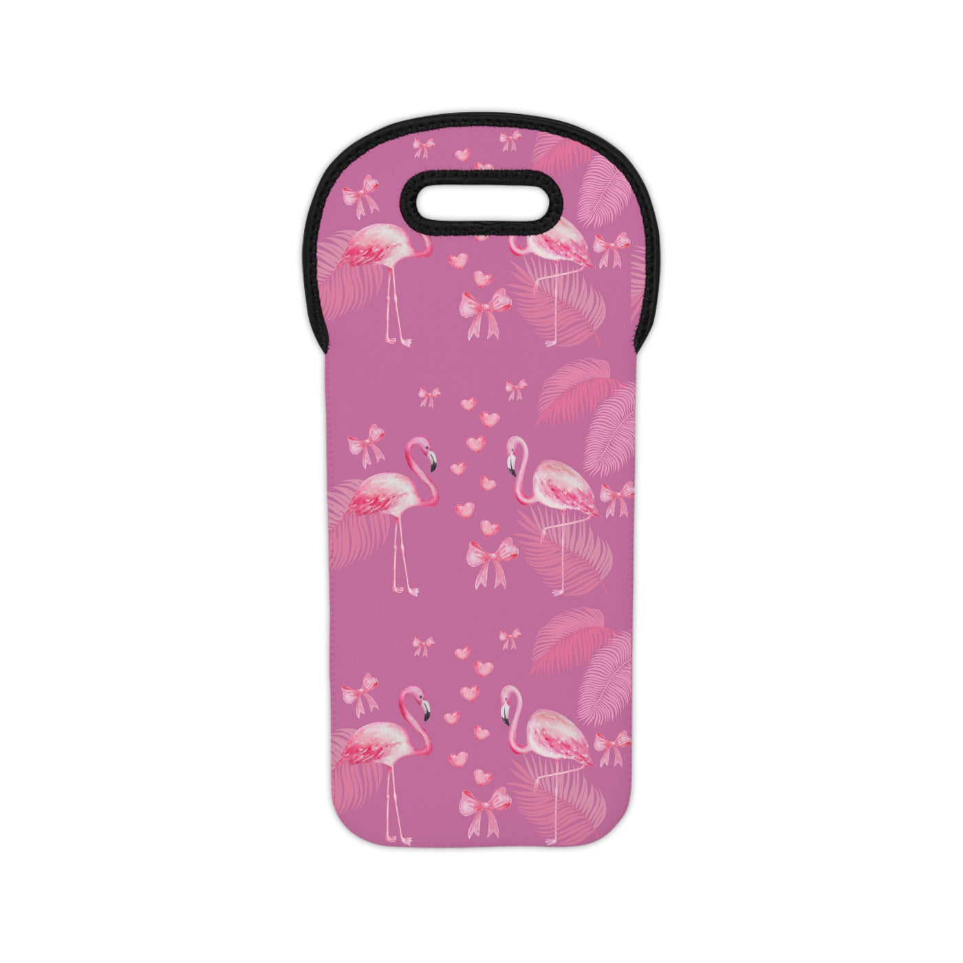 Wine Tote Bag: Romantic Pink Flamingo Design