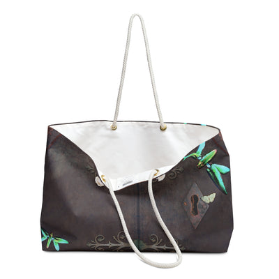 Weekender Bag: I'm an Open Book | Vintage inspired Design | with Dragonfly