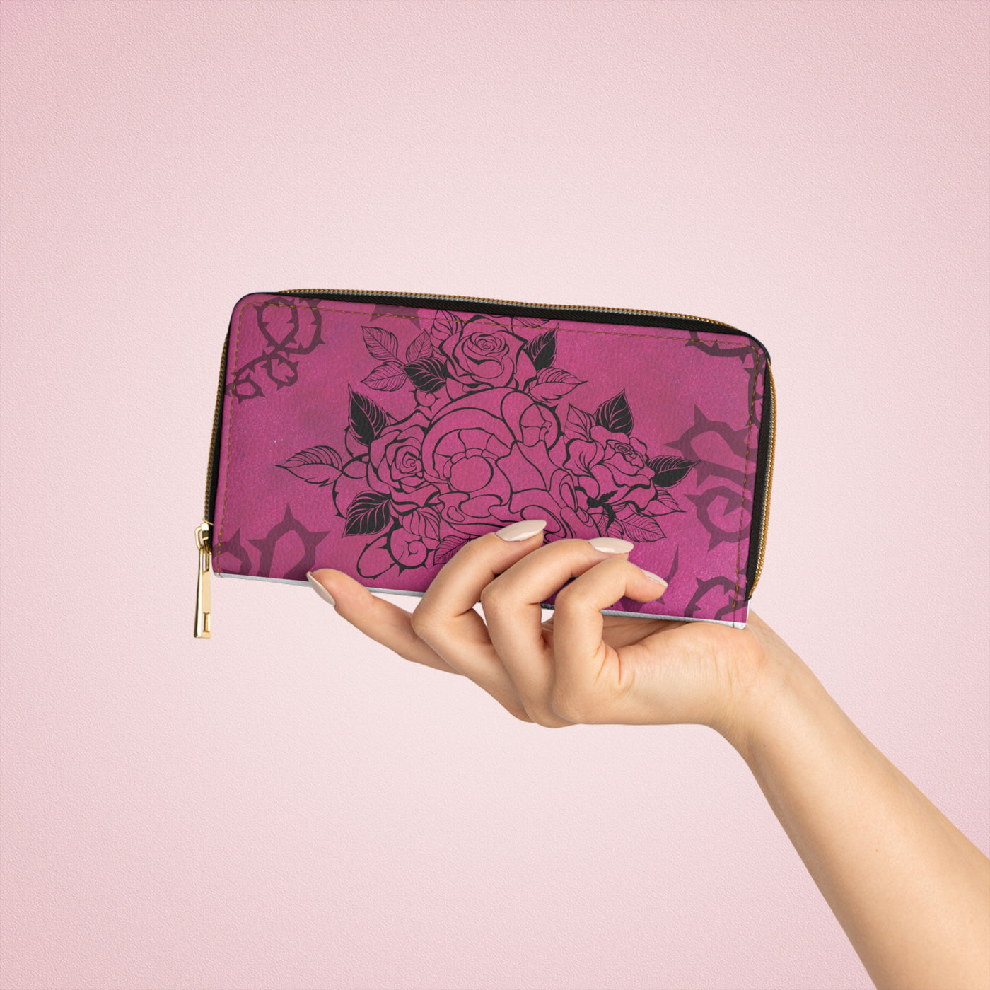 Wallet: Fuschia Rose Plague Doctor | Zipper