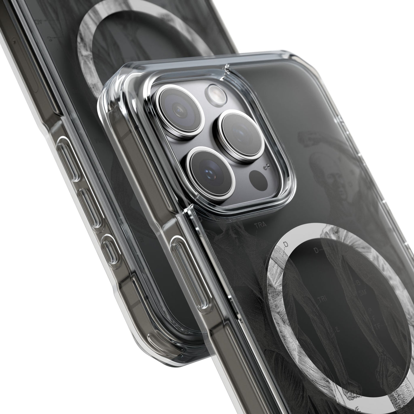 Phone Case:  Subtle Antique Skeletons Magnetic Clear Impact Case for iPhone