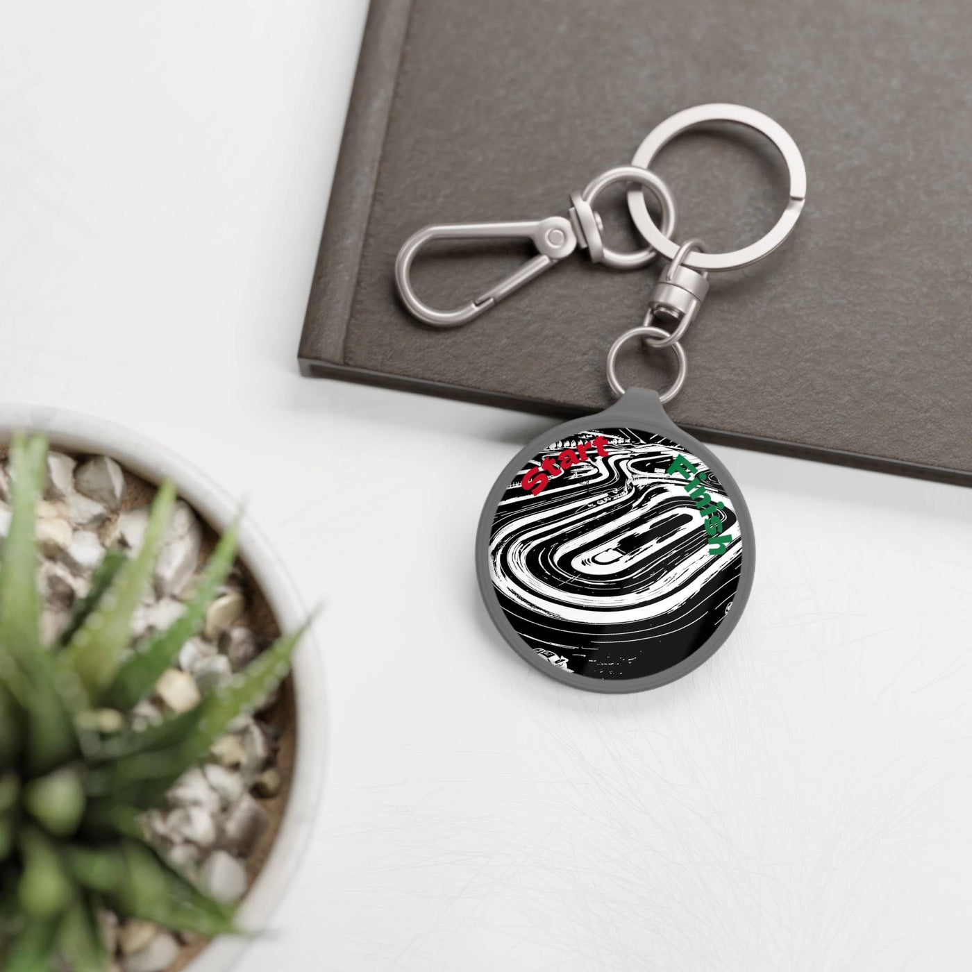 Keychain Tag: Personalized Race Track Tag