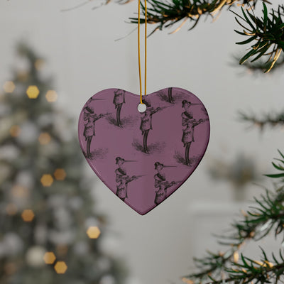 Ornaments: Plague Print in Dusty Rose in Ceramic
