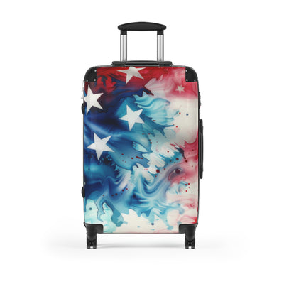 Suitcase: Patriotic Suitcase - Red, White & Blue Luggage, Travel Gear, Funny Gift for Travelers, Fourth of July, Summer Vacation