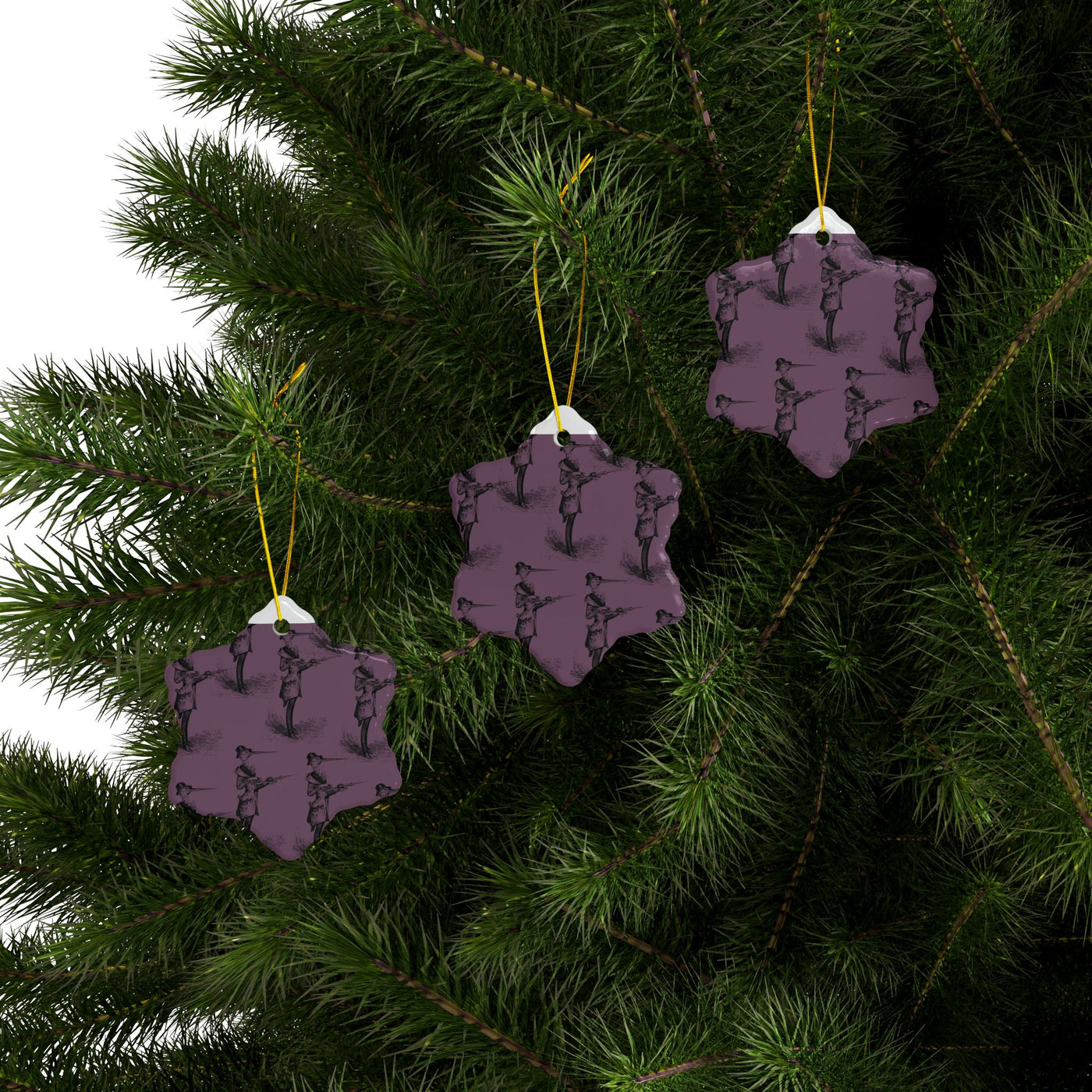 Ornaments: Plague Print in Dusty Rose in Ceramic