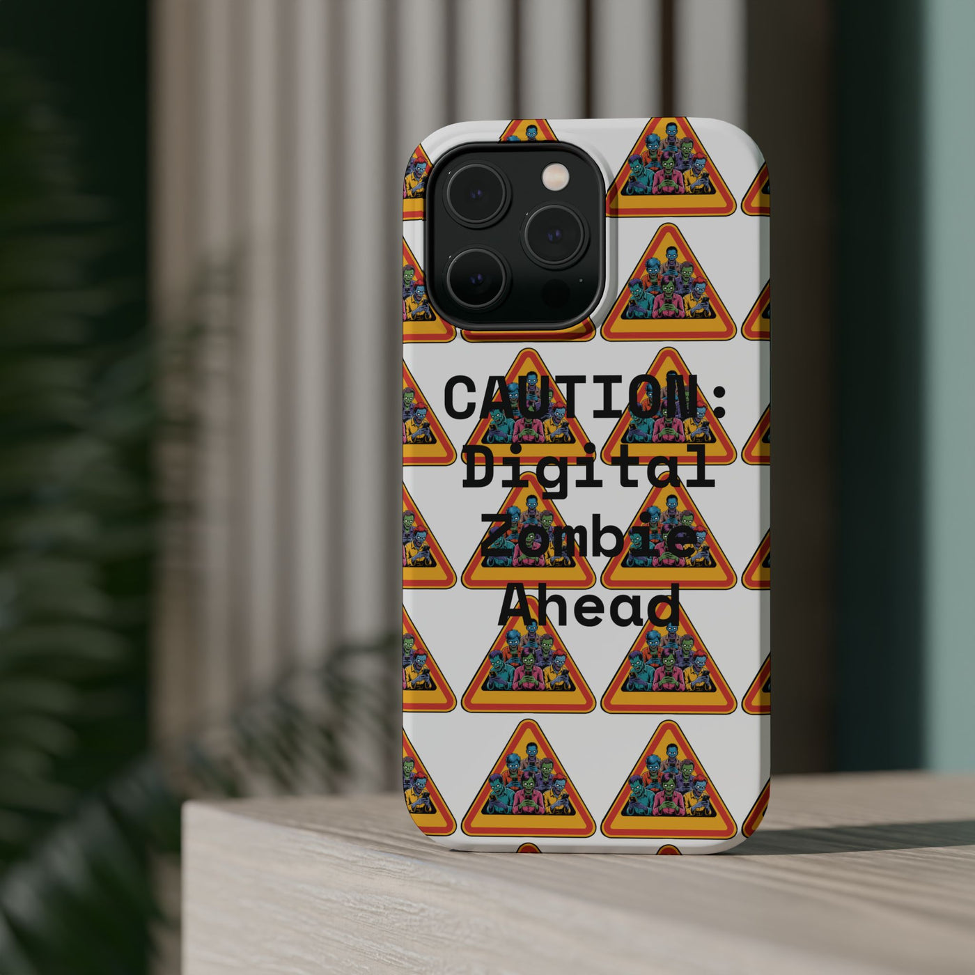 Phone Case: Caution: Digital Zombie Ahead Phone Case | Quirky Smartphone Protection, Unique Gift, Trendy Accessory, Fun Design, Geeky Style