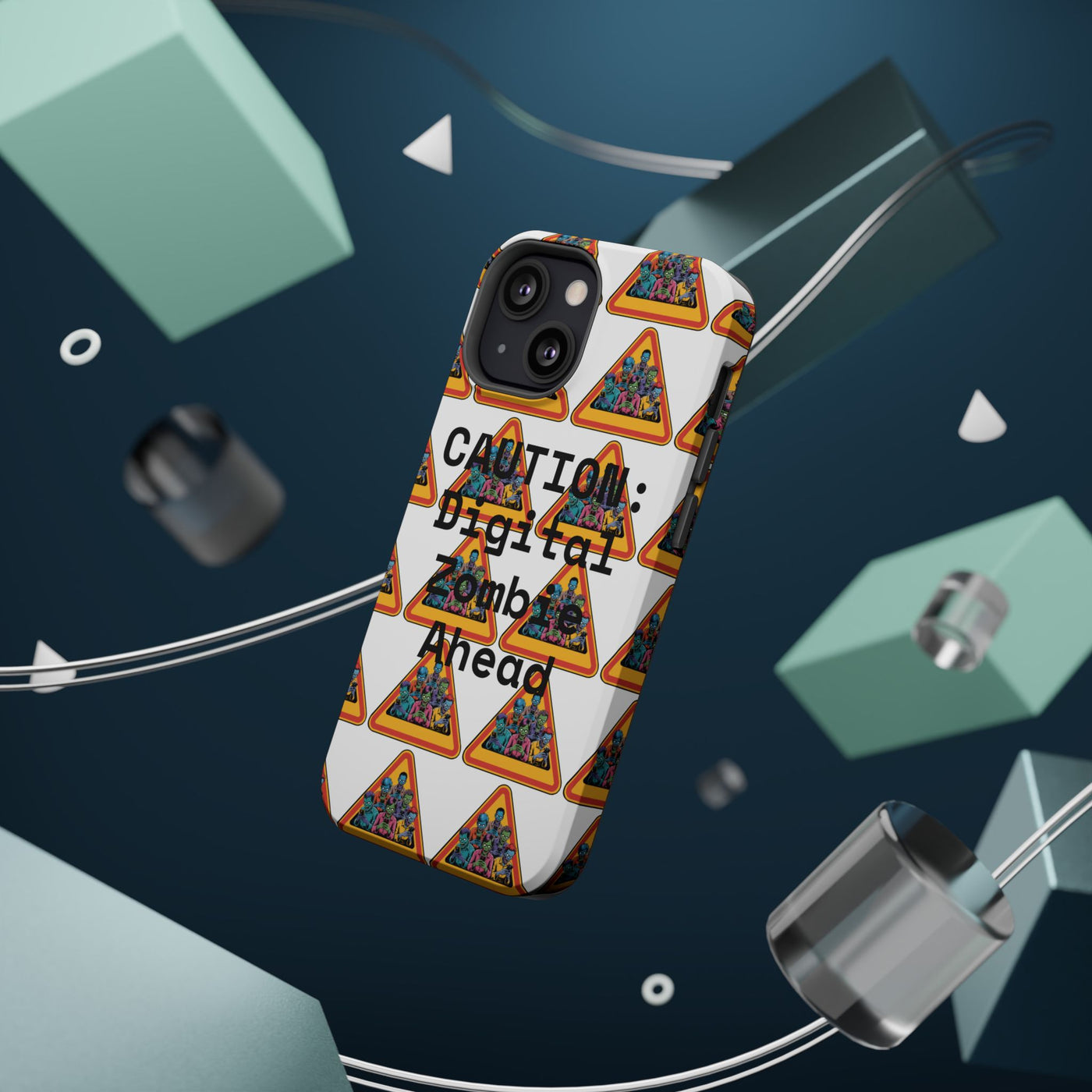 Phone Case: Caution: Digital Zombie Ahead Phone Case | Quirky Smartphone Protection, Unique Gift, Trendy Accessory, Fun Design, Geeky Style