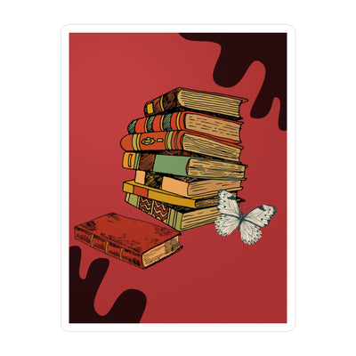 Sticker: A red Stack of Books | Vinyl Decal
