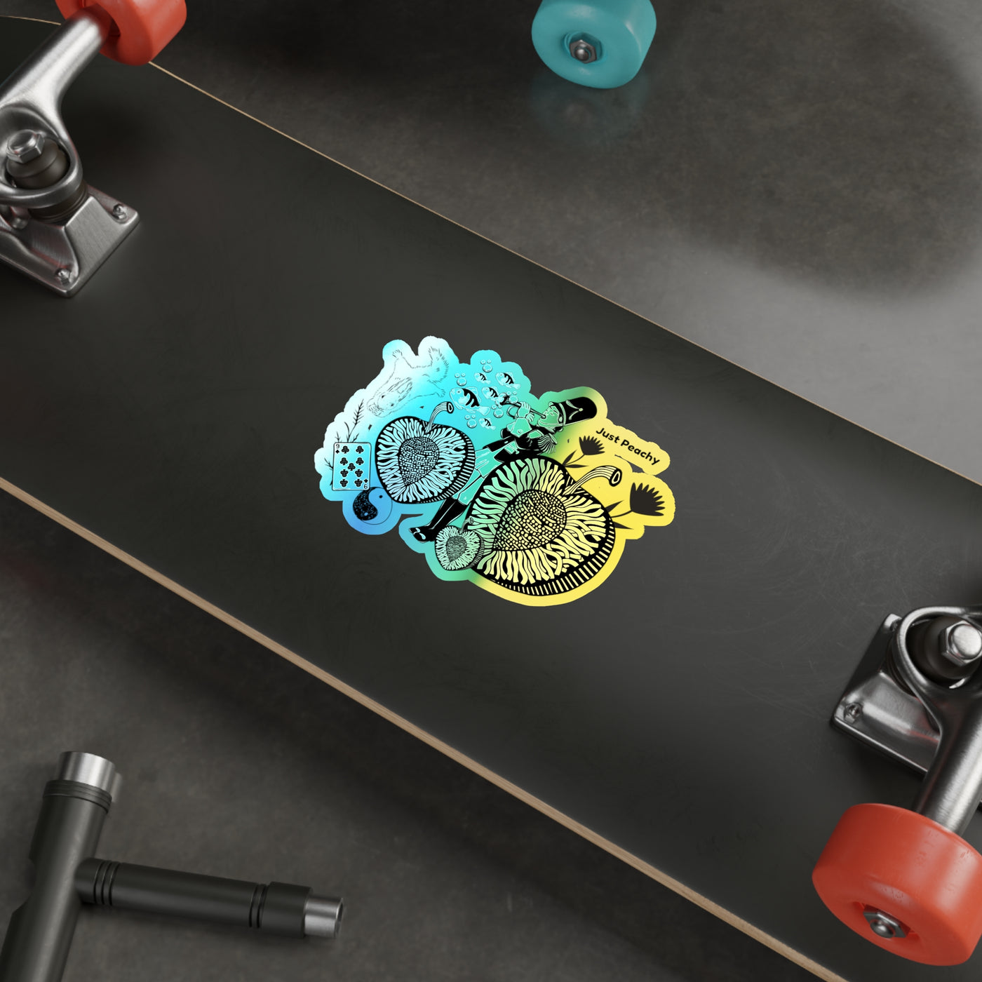 Die-Cut Stickers: Just Peachy | Holographic