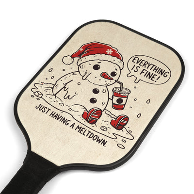 Pickleball Paddle Set - "Everything is Fine" Melting Design