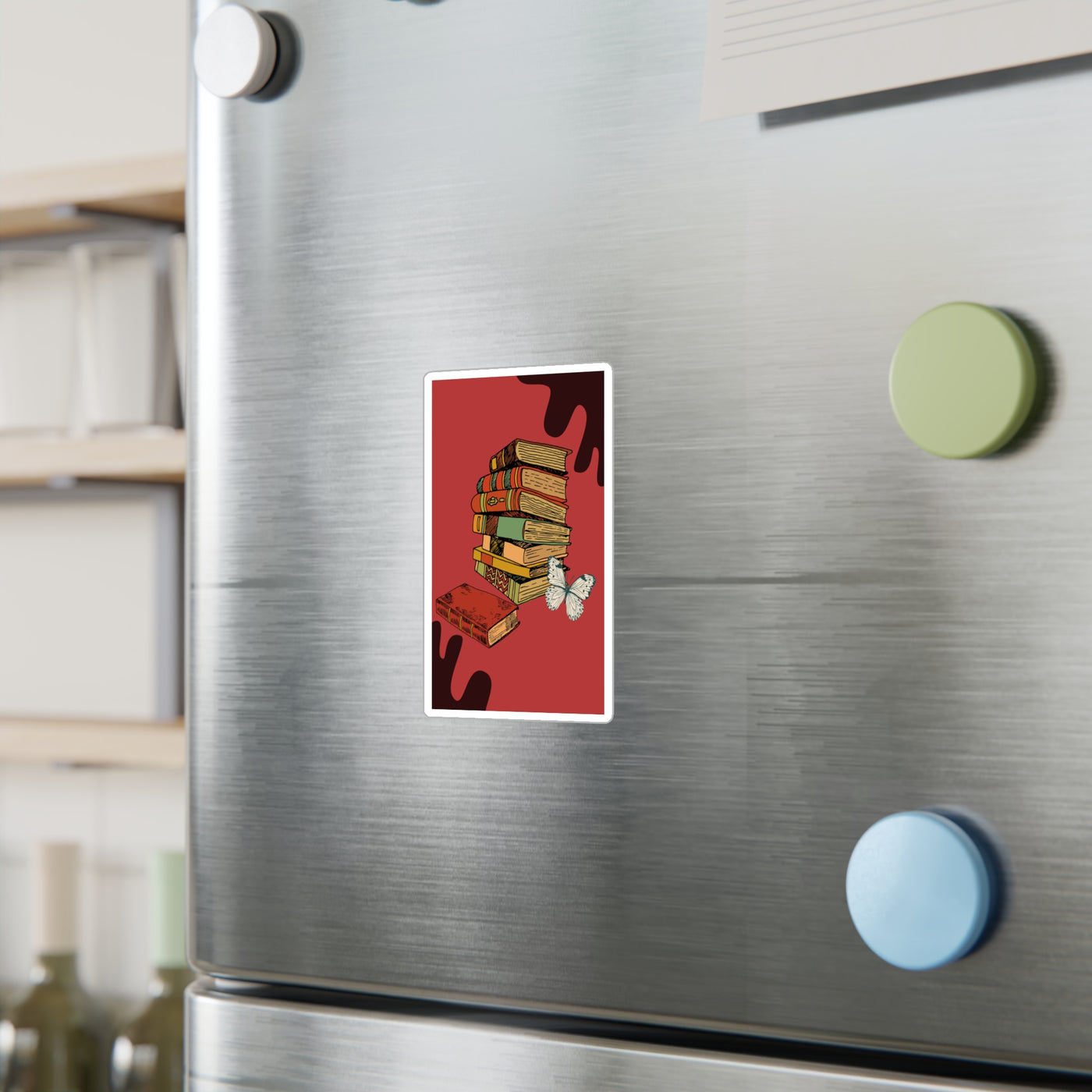Sticker: A red Stack of Books | Vinyl Decal