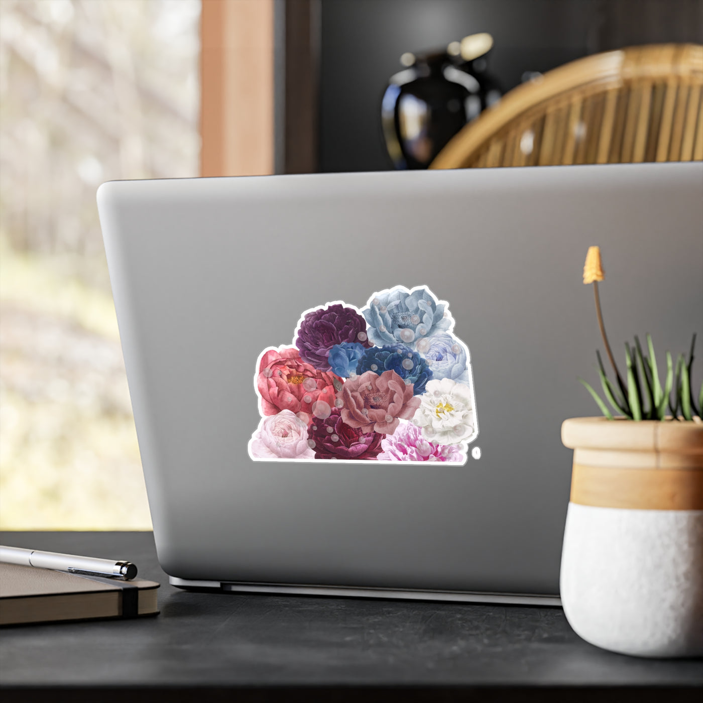 Kiss Cut Stickers: Peonies with Pearls