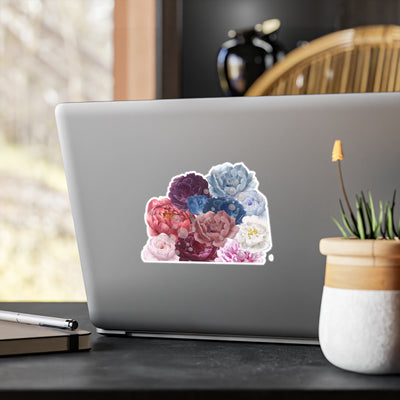 Kiss Cut Stickers: Peonies with Pearls