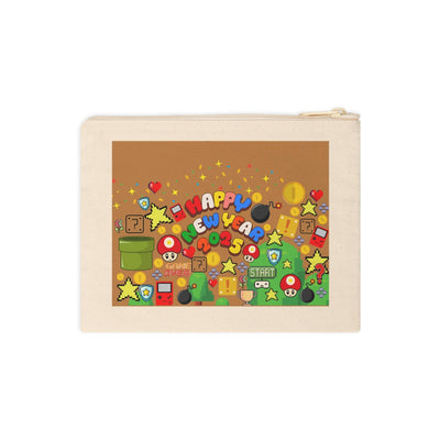 Zipper Pouch: Gamer Inspired Design | Happy New Year | Canvas
