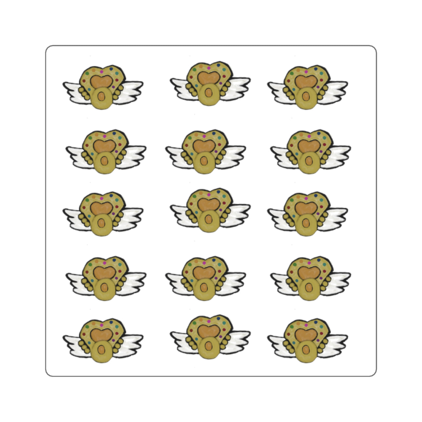 Sticker: Golden Sailor Moon inspired Brooch with Wings | Square
