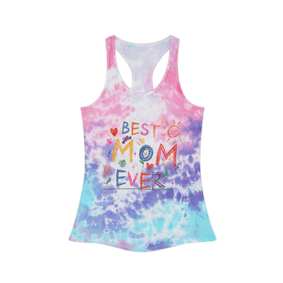 Tank Top: "Best Mom Ever" Tie Dye Racerback Tank To