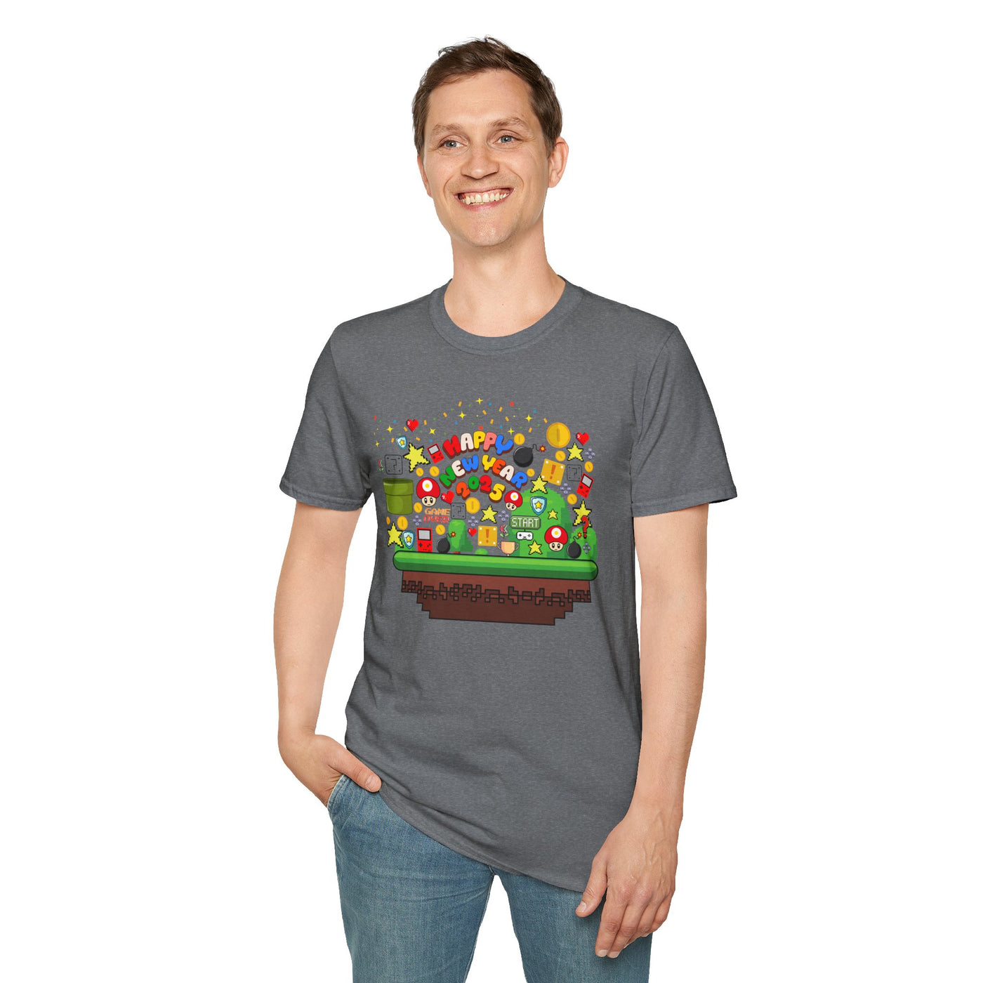 T-Shirt: Happy New Year Gamer Design | Retro
