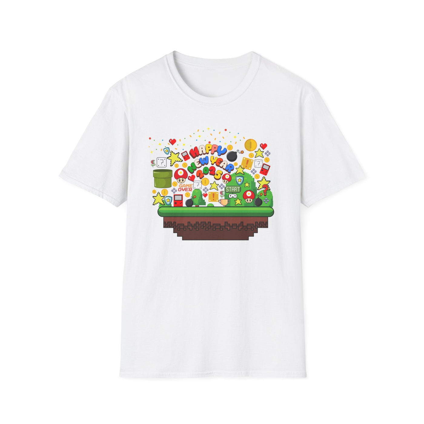 T-Shirt: Happy New Year Gamer Design | Retro