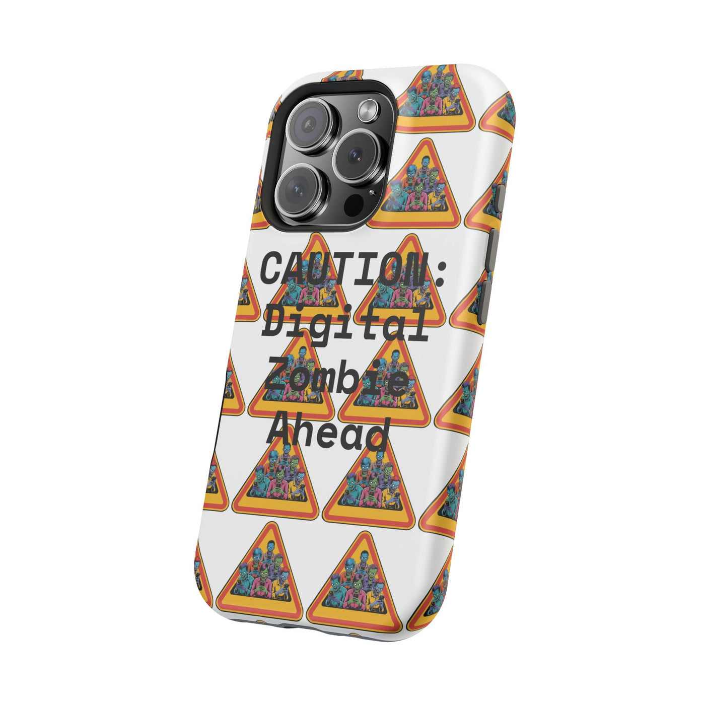 Phone Case: Caution: Digital Zombie Ahead Phone Case | Quirky Smartphone Protection, Unique Gift, Trendy Accessory, Fun Design, Geeky Style