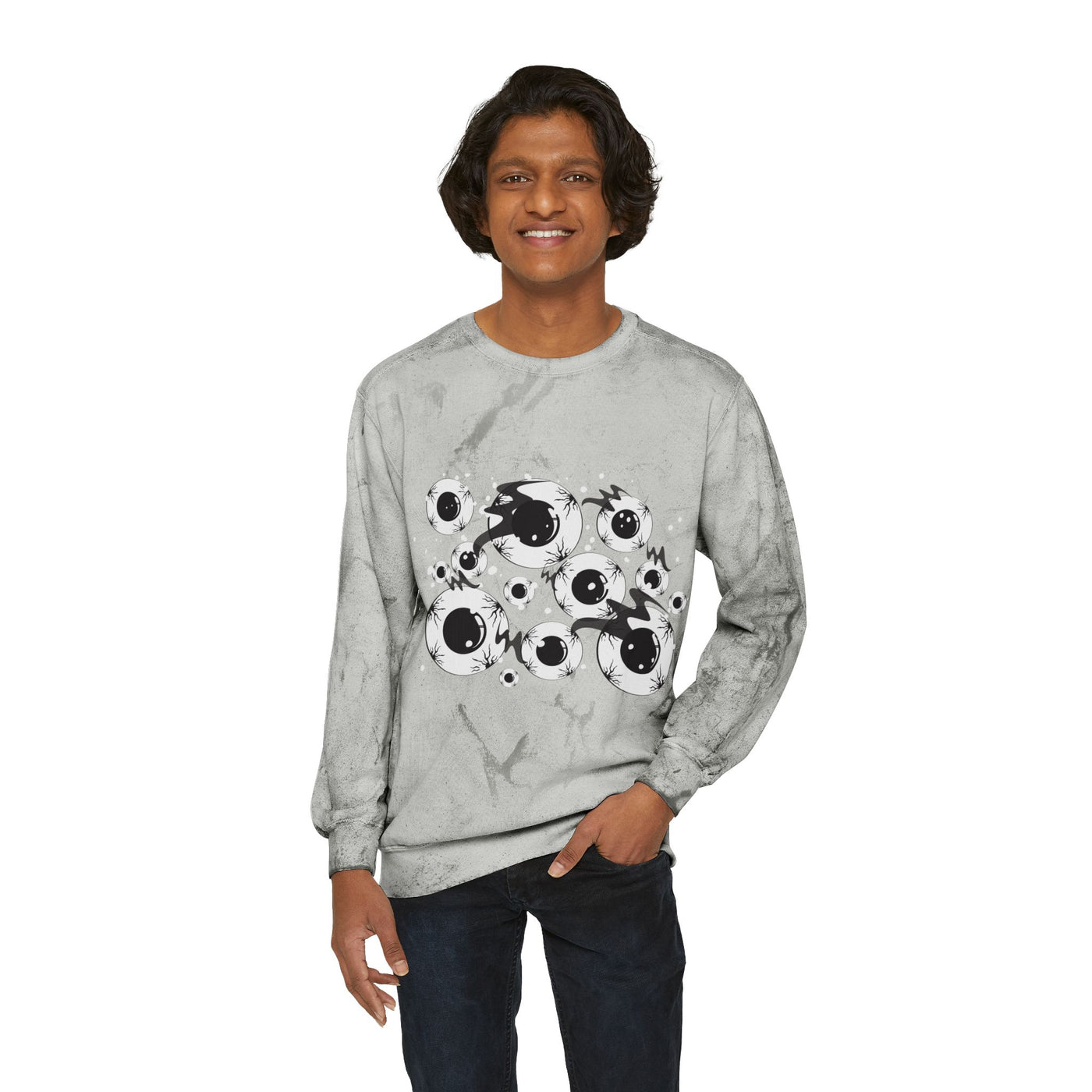 Crewneck Sweatshirt: All Eyes On Me | Color Blast| Men's Design