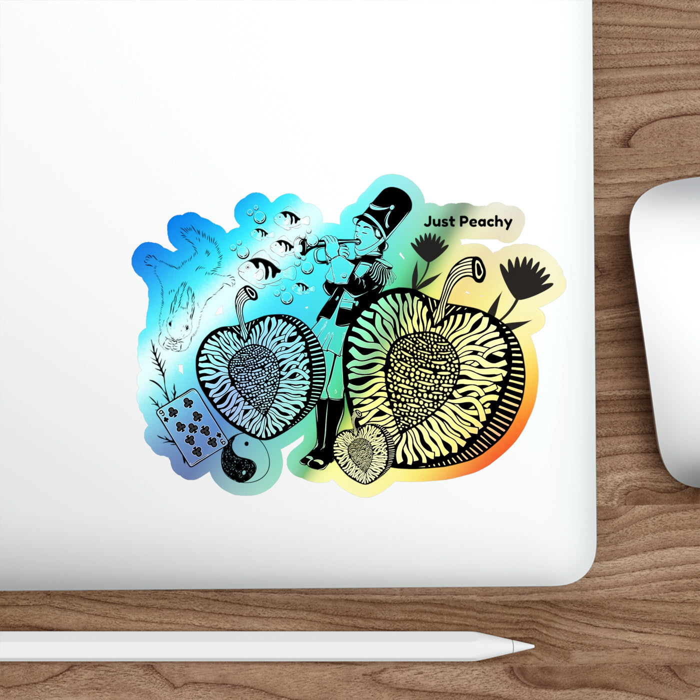 Die-Cut Stickers: Just Peachy | Holographic