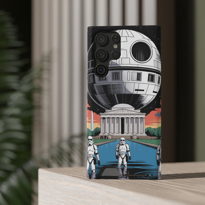 Phone Case: Galaxy-Inspired Phone Case with Card Holder, Space-Themed Gift, Star Wars-Inspired Design, Geek Accessories, Unique Phone Cover
