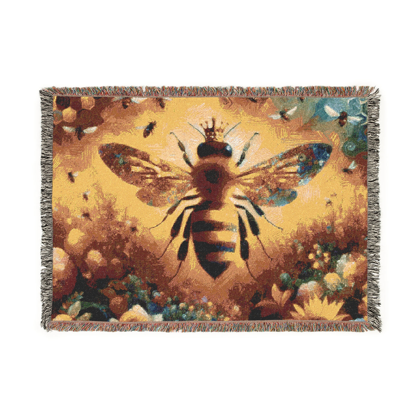 Blanket: Bee Inspired Woven Blanket – Cozy Home Decor for Nature Lovers