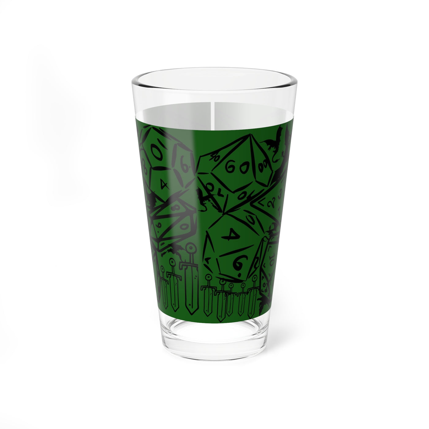 MIxing Glass: D&D Themed Dice and Dragon Design