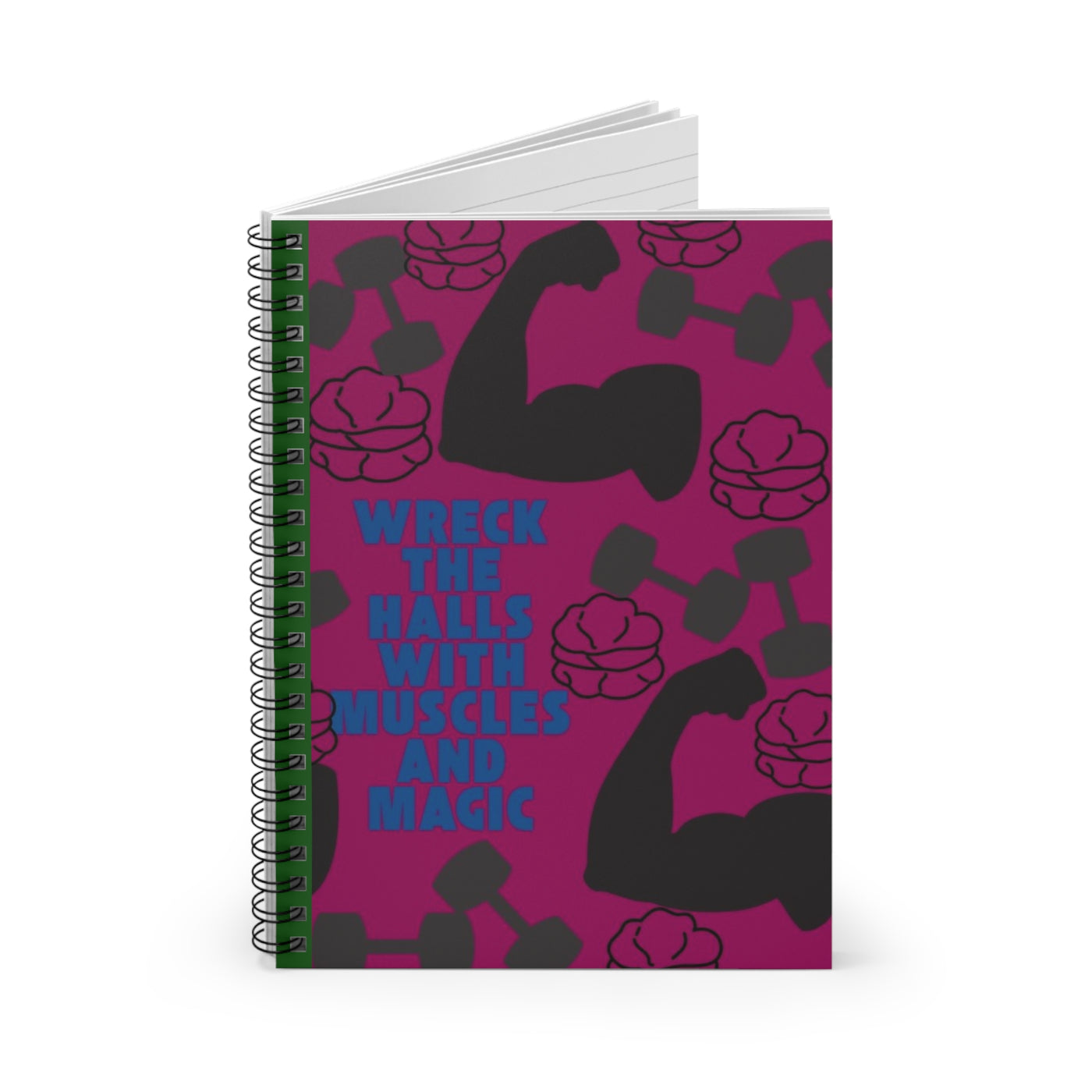 Spiral Notebook: Wreck the Halls with Muscle and Magic | Creampuffs