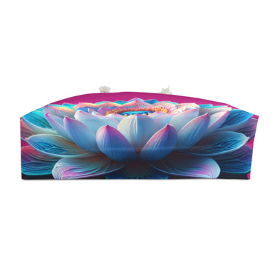 Tote Bag: Lotus Reflection Asymmetric Weekender Bag in Fuscia