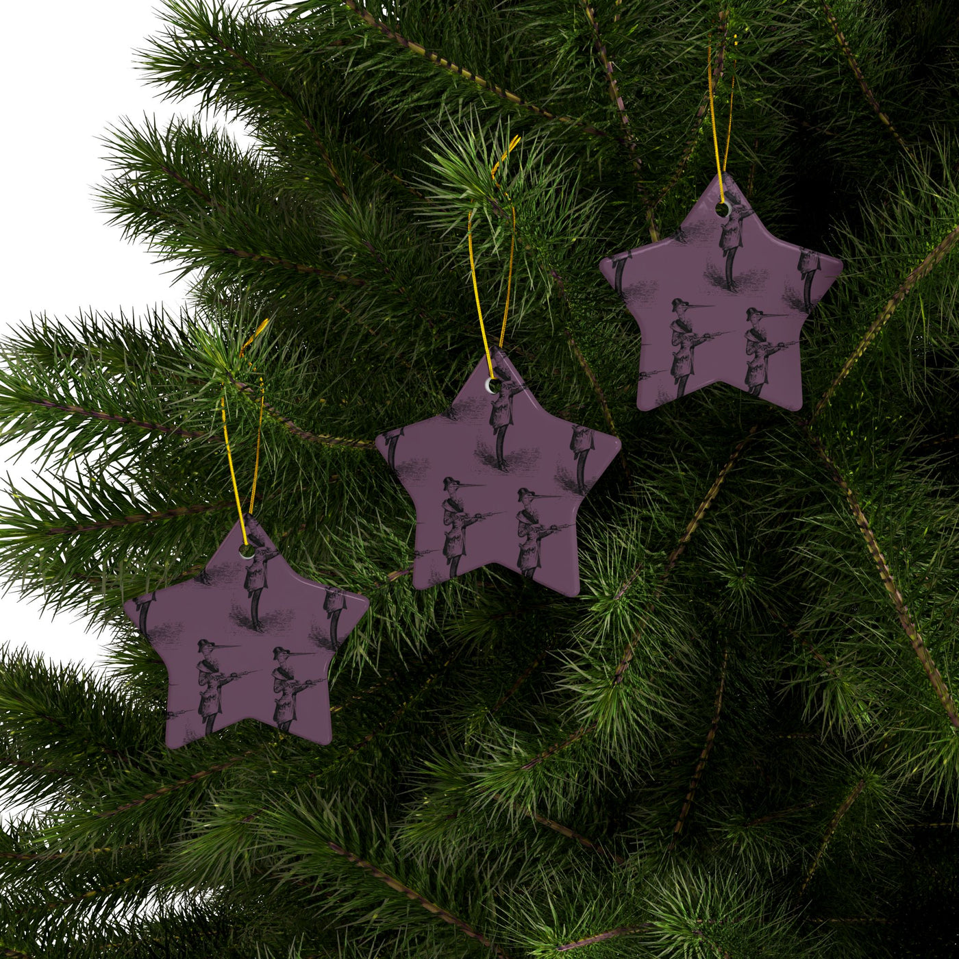 Ornaments: Plague Print in Dusty Rose in Ceramic