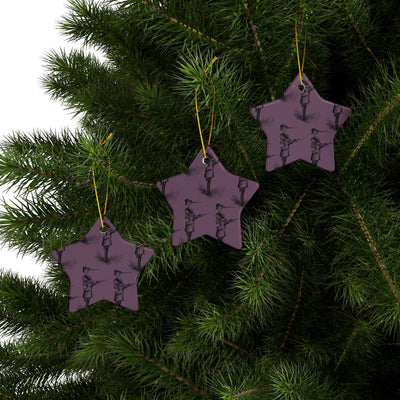 Ornaments: Plague Print in Dusty Rose in Ceramic