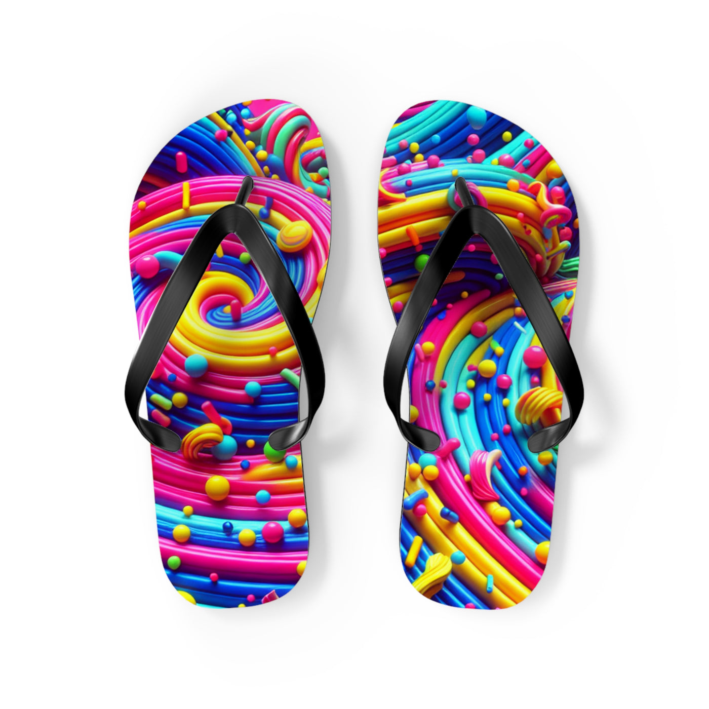 Flip Flops: Vibrant Color Sprinkle Design