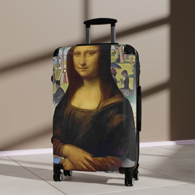 Suitcase: Designer Luggage Limited Edition Artistic Mona Lisa Collage