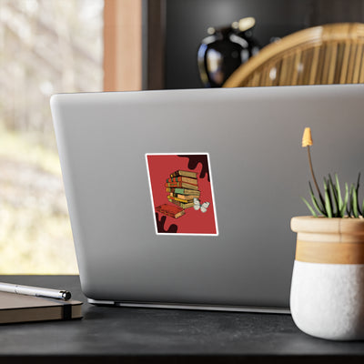 Sticker: A red Stack of Books | Vinyl Decal