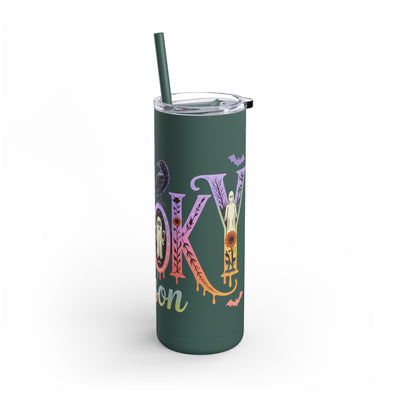 Tumbler: Colorful Spooky Halloween Tumbler, Perfect for Fall Parties, Spooky Season Drinkware, Cat & Pumpkin Design, Eco-Friendly Gift
