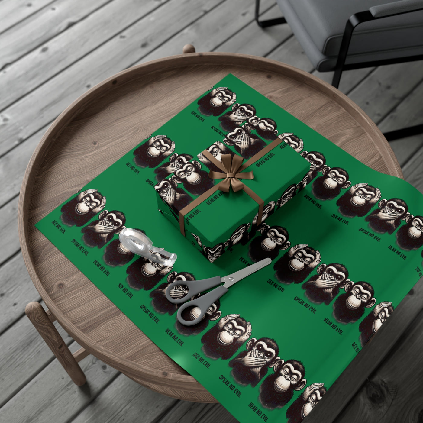 Wrapping Paper: No Evil - Trio of Monkeys