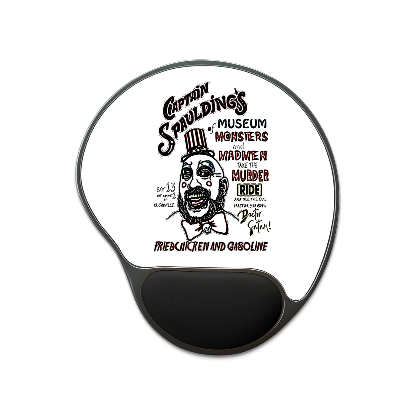 Mouse Pad: Captain Spaulding Mouse Pad with Wrist Rest - Horror Decor, Gaming Accessory, Unique Gift, Office Supplies, Spooky Home Decor