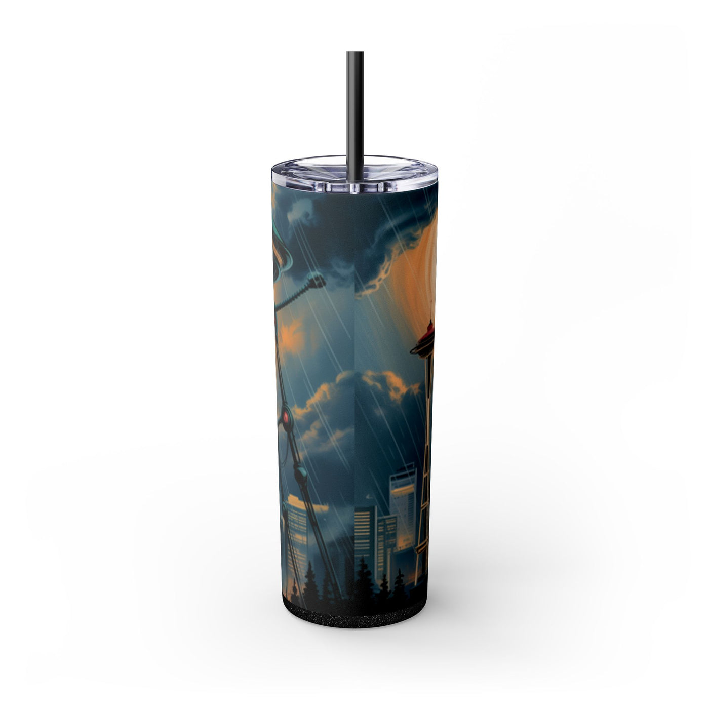 Tumbler - Futuristic Skyline 20oz Travel Mug, Unique Sci-Fi Gift for Geeky Friends