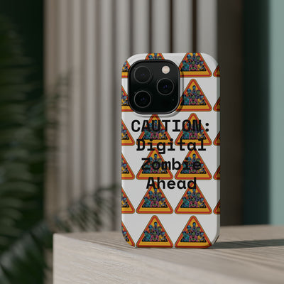 Phone Case: Caution: Digital Zombie Ahead Phone Case | Quirky Smartphone Protection, Unique Gift, Trendy Accessory, Fun Design, Geeky Style