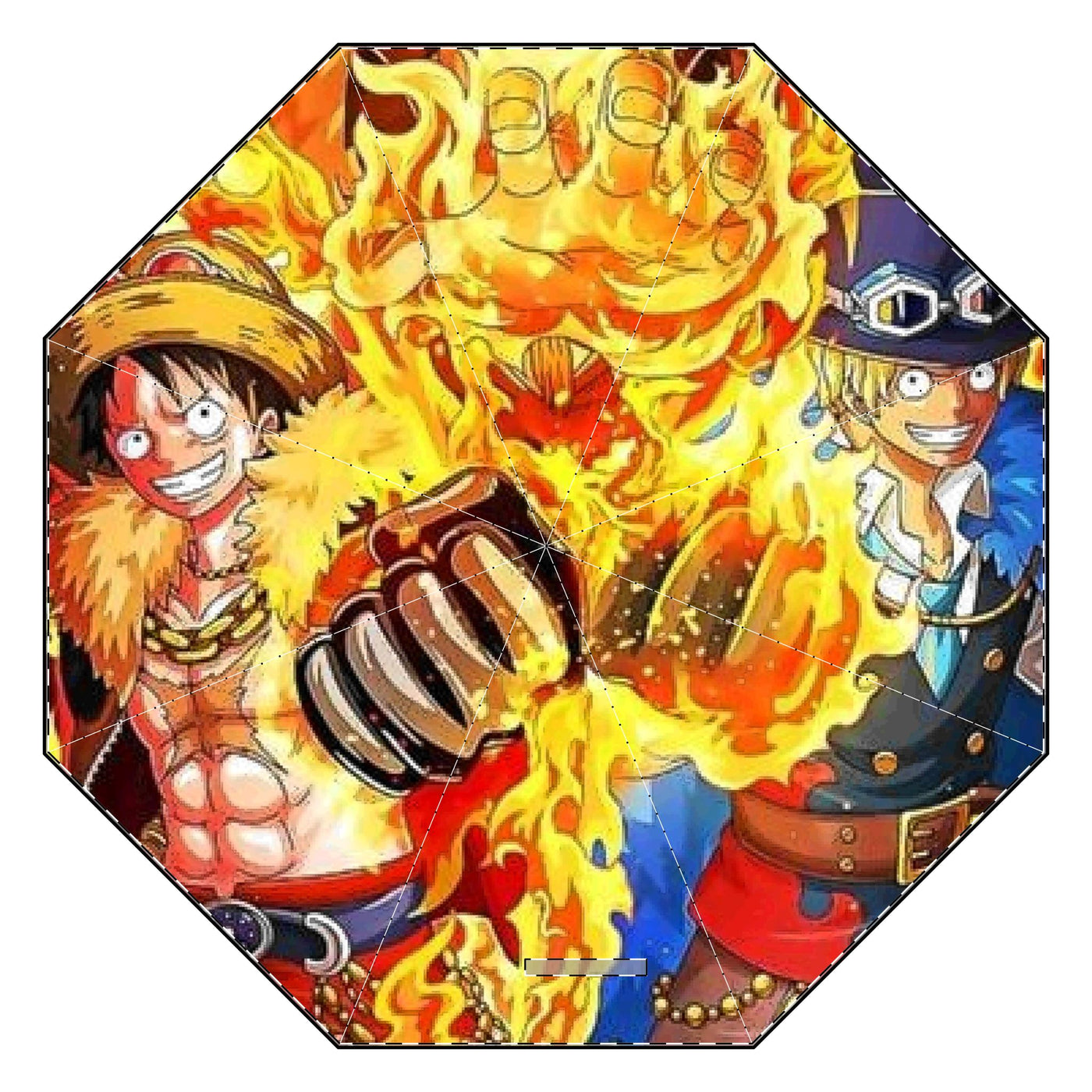 Make Your Own - Anime-Themed Semi-Automatic Foldable Umbrella - Sample Fire Design