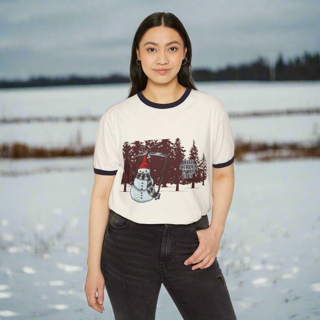 T-Shirt: Murder in his eyes | Ringer | Snowman Design