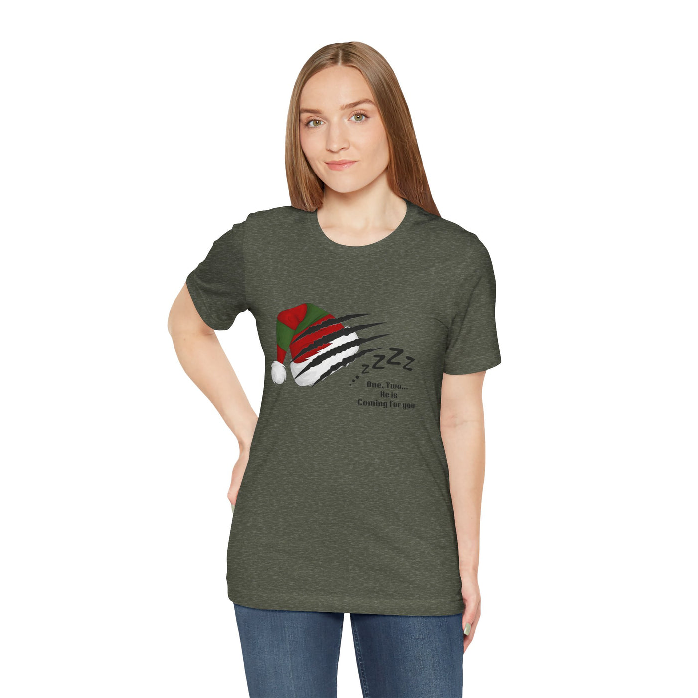 Unisex t-shirt with a Nightmare on Elm Street holiday horror graphic.