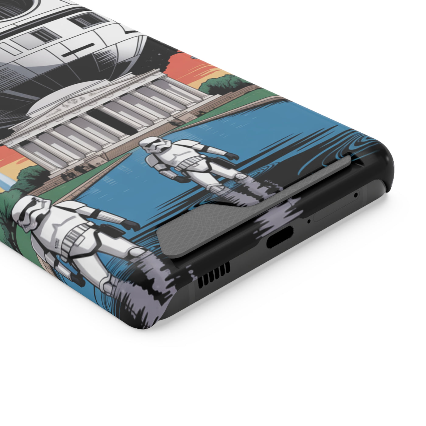 Phone Case: Galaxy-Inspired Phone Case with Card Holder, Space-Themed Gift, Star Wars-Inspired Design, Geek Accessories, Unique Phone Cover