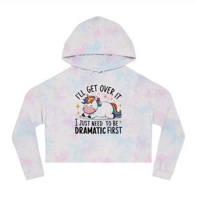 Dramatic Unicorn Cropped Hoodie for Women