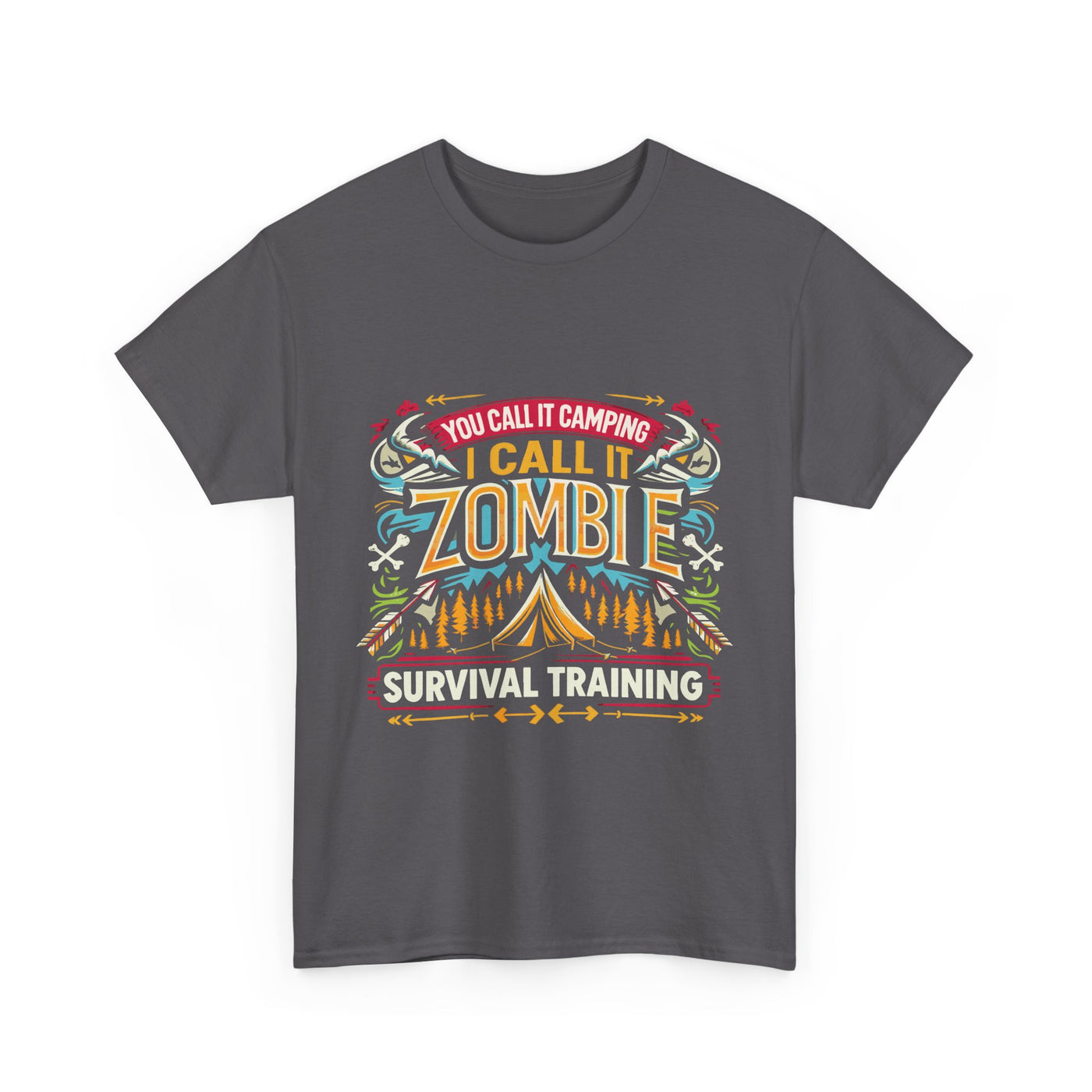 T-Shirt: Zombie Survival Training Unisex Heavy Cotton Tee