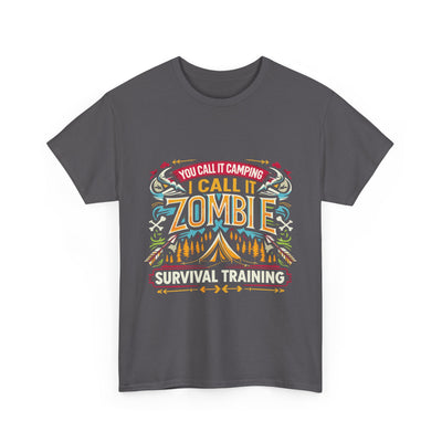 T-Shirt: Zombie Survival Training Unisex Heavy Cotton Tee