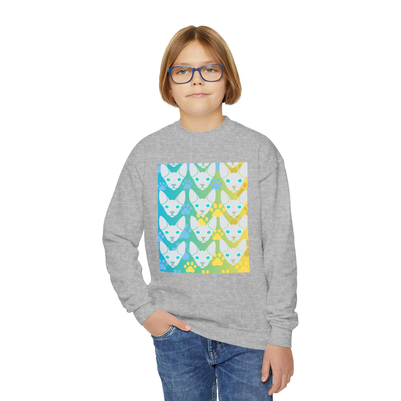 Sweatshirt: Hairless Kitty Design Crewneck