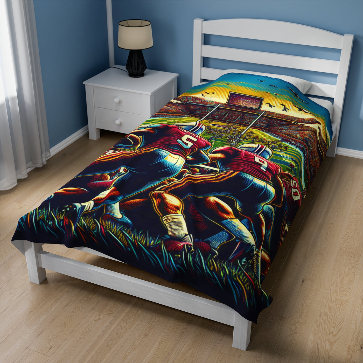 Blanket: Vintage Football Velveteen Plush Blanket (Your Football Team MTO)