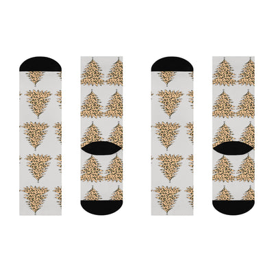 Crew Socks: Leopard Print Christmas Tree