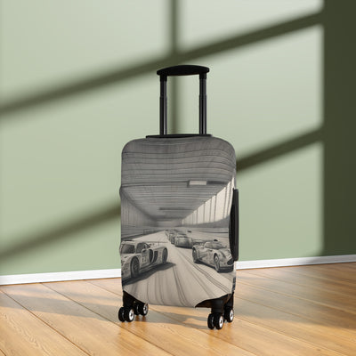 Luggage Cover: Racing-Themed Luggage Cover, Travel Accessory for Car Lovers, Personalized Suitcase Protector, Perfect Gift for Travelers